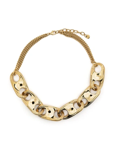 Shop Rabanne Oversize Chain Necklace In Gold