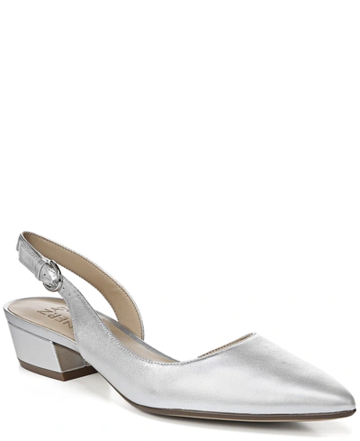Naturalizer Banks Womens Slingback D'orsay Heels In Silver Leather