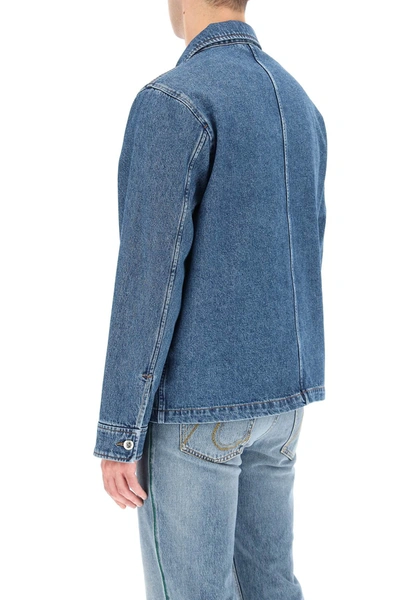 Shop Apc Nathaniel Faded Denim Jacket In Blue