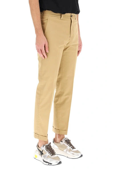 Shop Golden Goose Chino Trousers Golden Collection In Beige