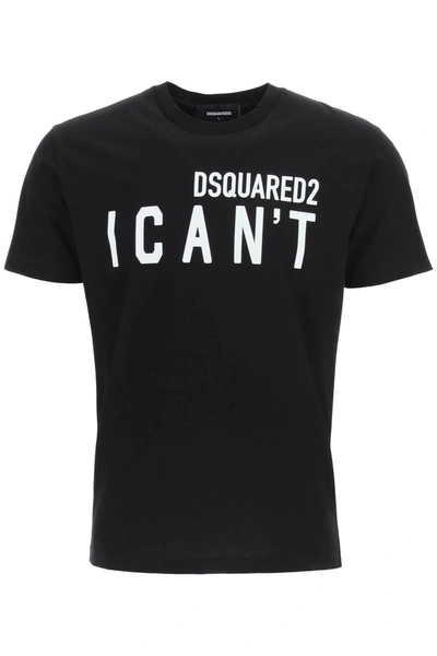 Shop Dsquared2 I Can't T-shirt In Black,white