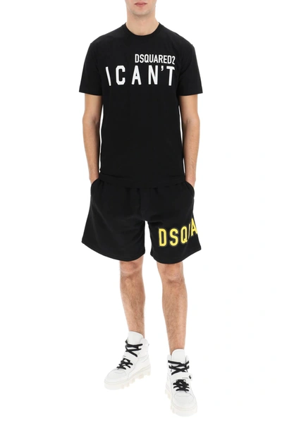 Shop Dsquared2 I Can't T-shirt In Black,white