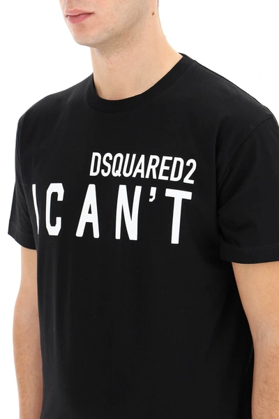 Shop Dsquared2 I Can't T-shirt In Black,white