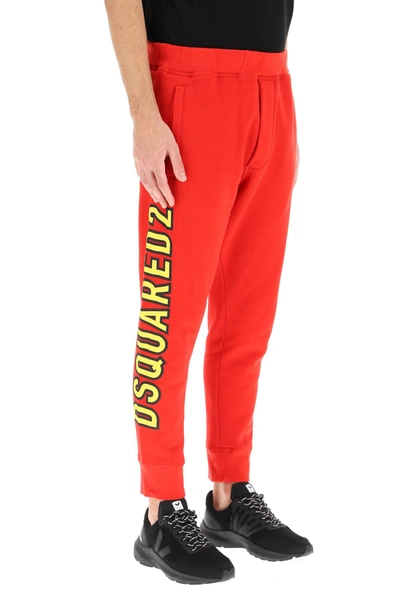 Shop Dsquared2 Sweatpants With Logo In Red,yellow