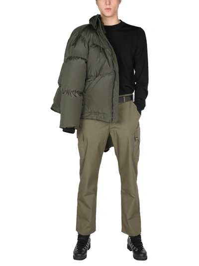 Shop Apc Hooded Down Jacket In Military Green