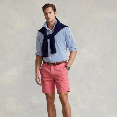 Shop Ralph Lauren 8-inch Stretch Straight Fit Chino Short In Nantucket Red