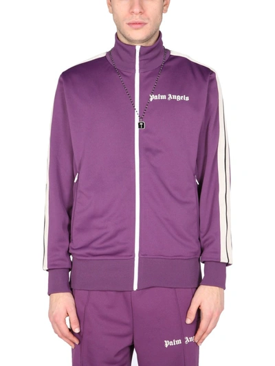 Shop Palm Angels "classic Track" Sweatshirt In Purple