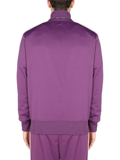 Shop Palm Angels "classic Track" Sweatshirt In Purple