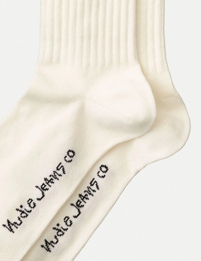 Shop Nudie Jeans Nudie Amundsson Sport Socks In White