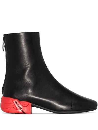 Raf Simons Black Solaris-high Leather Boots In Black
