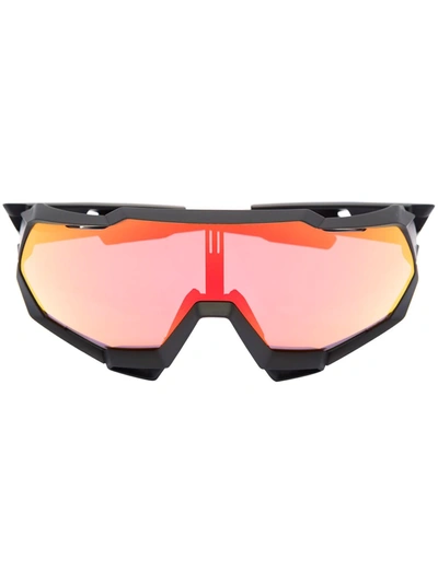 Shop 100% Eyewear Speedtrap Shield-frame Sunglasses In Black