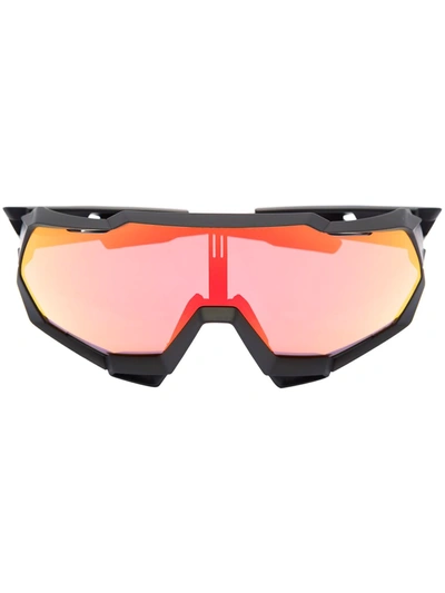 100% Eyewear Speedtrap Shield-frame Sunglasses In Black