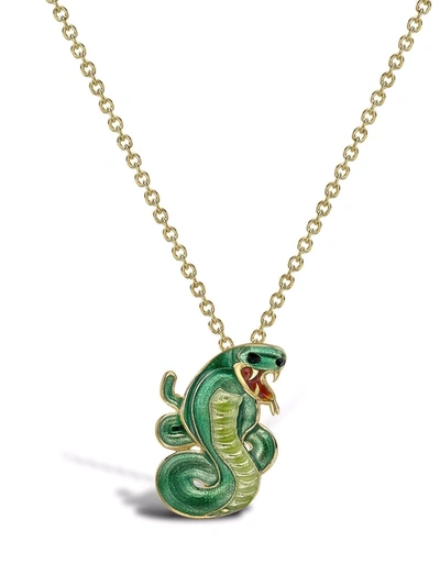Shop Pragnell 18kt Yellow Gold Zodiac Snake Pendant Necklace