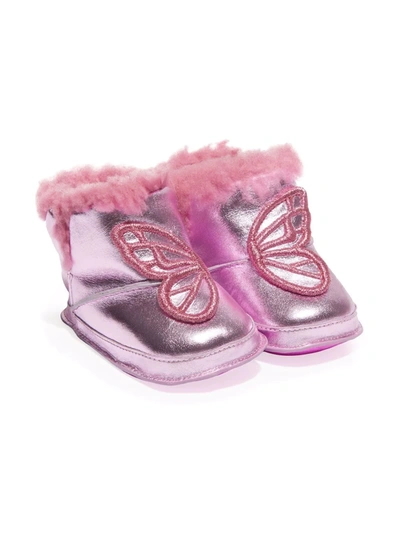 Shop Sophia Webster Mini Butterfly Motif Ankle Boots In Pink