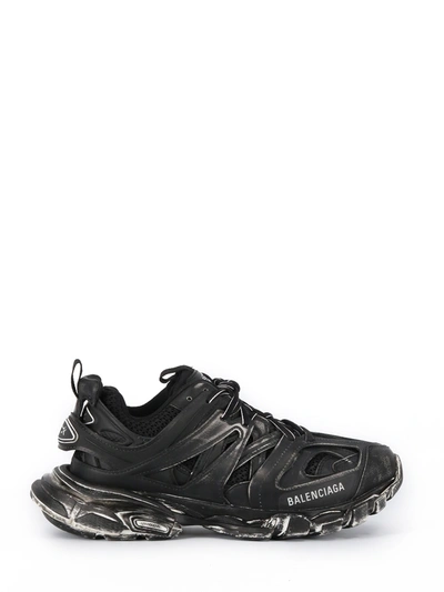 Shop Balenciaga Faded Black Track Sneakers