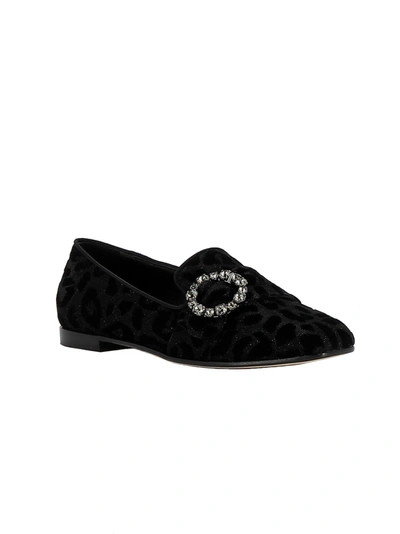 Shop Dolce E Gabbana Women's Black Fabric Loafers