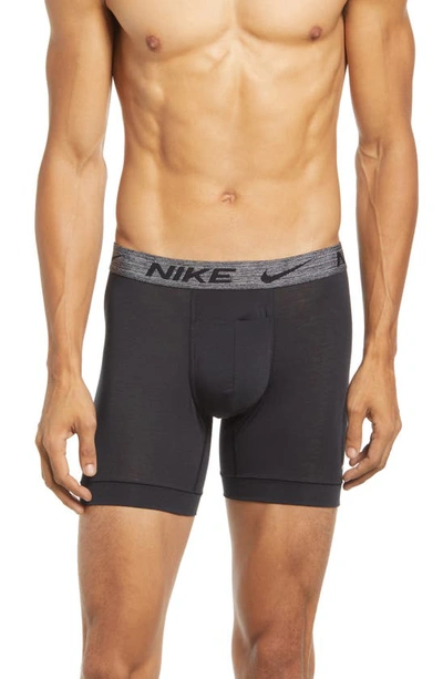 Shop Nike Dri-fit Assorted 2-pack Reluxe Boxer Briefs In Black