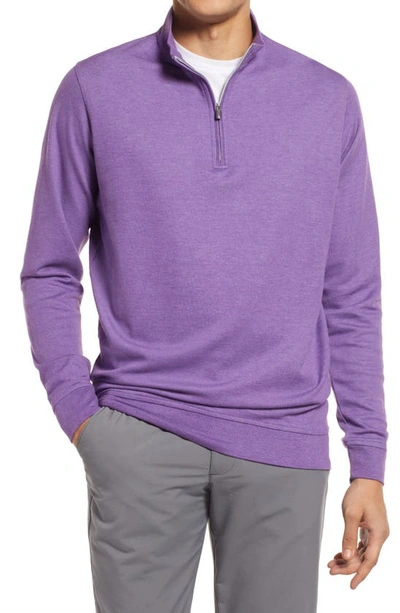 Shop Peter Millar Comfort Interlock Quarter Zip Pullover In Purple Mum