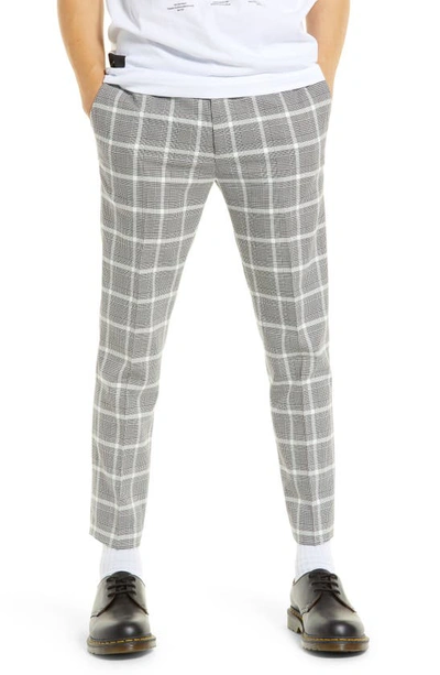 Shop Topman Check Pull-on Pants In Black/ White