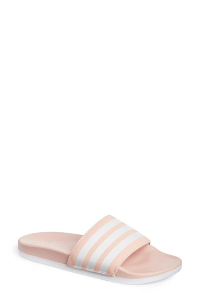 Shop Adidas Originals Adilette Comfort Slide Sandal In Vapour Pink/ White/ White
