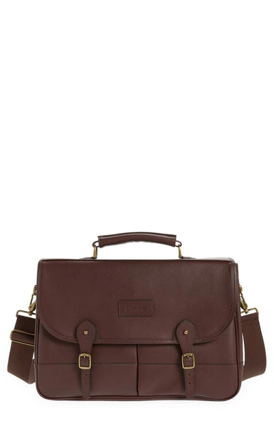 Barbour Leather Briefcase In Dark Brown | ModeSens