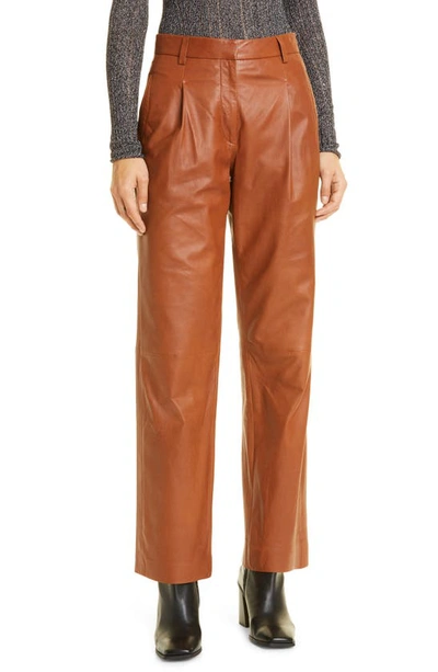 Shop Rag & Bone Leslie Leather Pants In Cognac