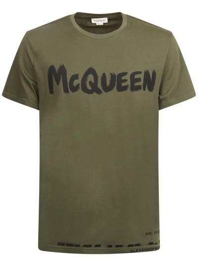 Shop Alexander Mcqueen Cotton T-shirt In Green