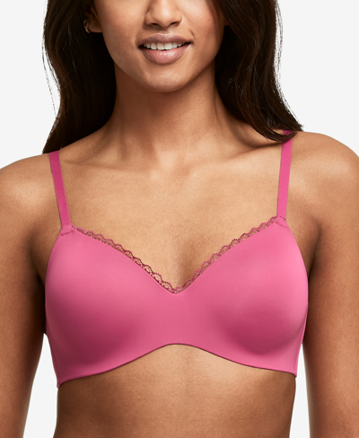 Maidenform Pure Comfort Embellished T-shirt Wireless Bra With Lift Dm7681  In Dahlia Pink