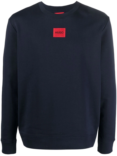 Shop Hugo Logo-patch Sweatshirt In Blue