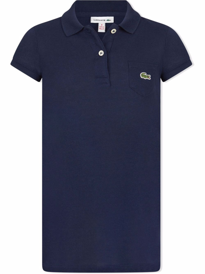 Shop Lacoste Embroidered Logo Polo Top In Blue