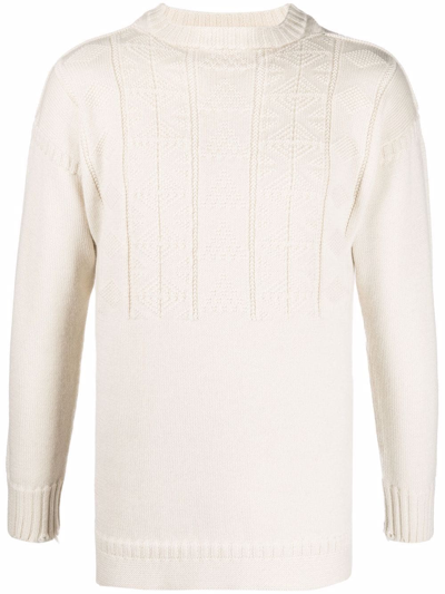 Shop Maison Margiela Crew-neck Knit Jumper In Neutrals