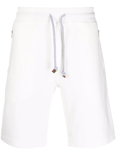 Shop Brunello Cucinelli Drawstring Track Shorts In White