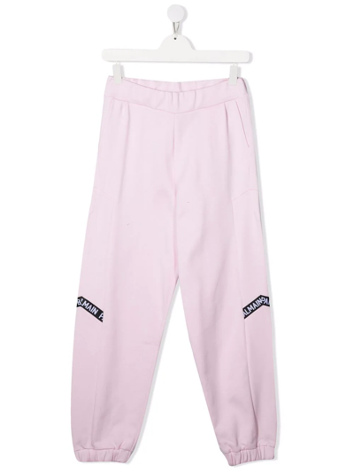 Shop Balmain Teen Logo-print Joggers In Pink