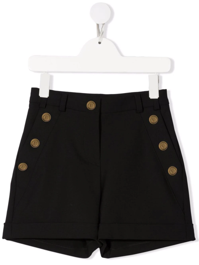 Shop Balmain High-waist Shorts In Black