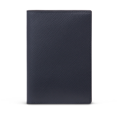 Shop Smythson Passport Cover In Panama In Navy