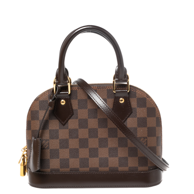 Pre-owned Louis Vuitton Damier Ebene Canvas And Leather Alma Bb Bag In  Brown