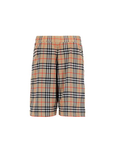 Shop Burberry Men's Beige Polyester Shorts