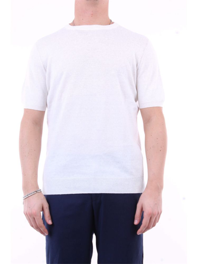 Shop Drumohr Men's White Linen T-shirt