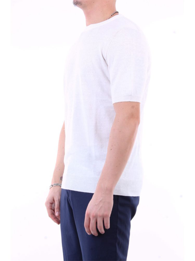 Shop Drumohr Men's White Linen T-shirt