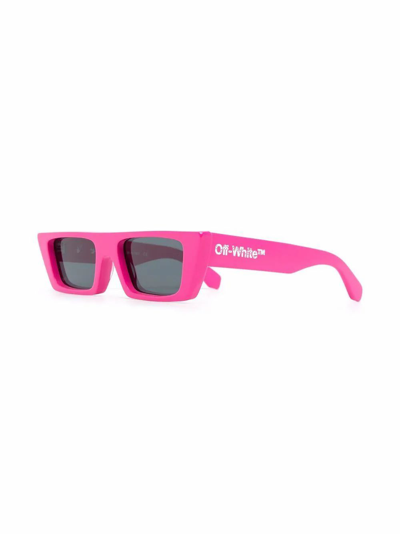 Shop Off-white Men's Fuchsia Acetate Sunglasses