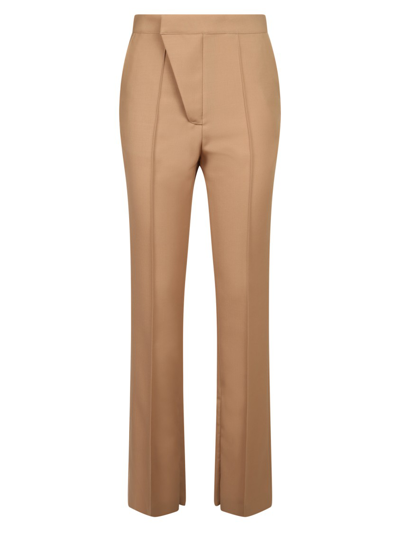 Shop Ambush High-waisted Flared Trousers In Brown