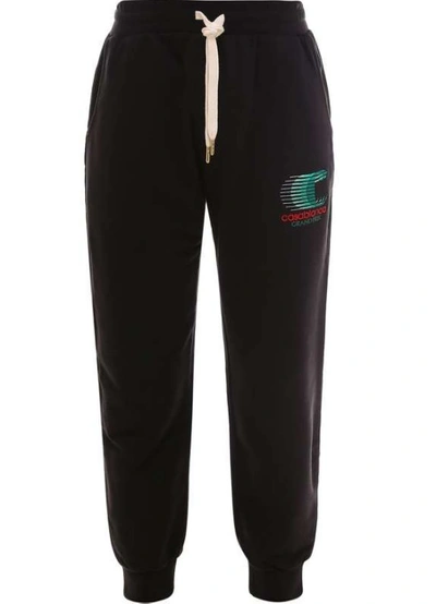 Shop Casablanca Black Embroidered Logo Track Pants