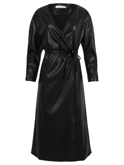Shop Proenza Schouler Faux Leather Wrap Dress In Black