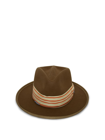 Shop Nick Fouquet Sea Scaped Fedora Hat In Brown