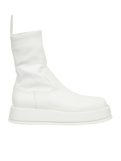 Shop Gia Borghini Rosie Boots In Faux Leather In White
