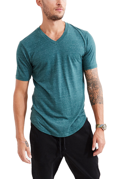 Shop Goodlife Tri-blend Scallop V-neck T-shirt In Jungle Green