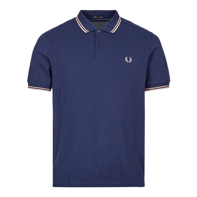 Shop Fred Perry Twin Tipped Polo Shirt In Navy