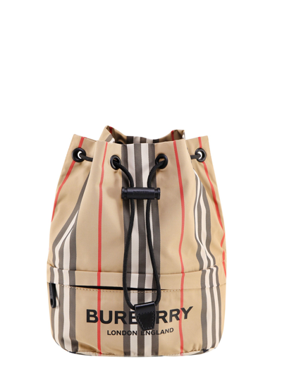 Shop Burberry Icon Stripe Drawcord Pouch Bag In Multi