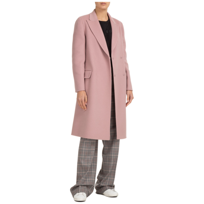 Shop Alberta Ferretti Women's Wool Coat In Pink