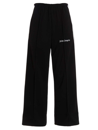 Shop Palm Angels Logo Print Sweatpants In Black